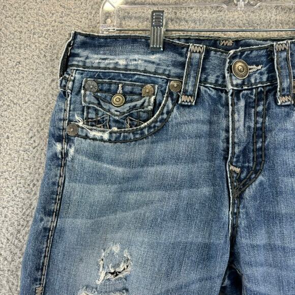 True Religion Jean Mens 29 Ricky Flap Super T Relaxed Distressed (meas 31x35) - Picture 3 of 15